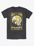 The Nightmare Before Christmas Jack & Sally The Lovers Tarot Card Mineral Wash T-shirt | Trendy Graphic Tee | Casual Unisex T-shirt