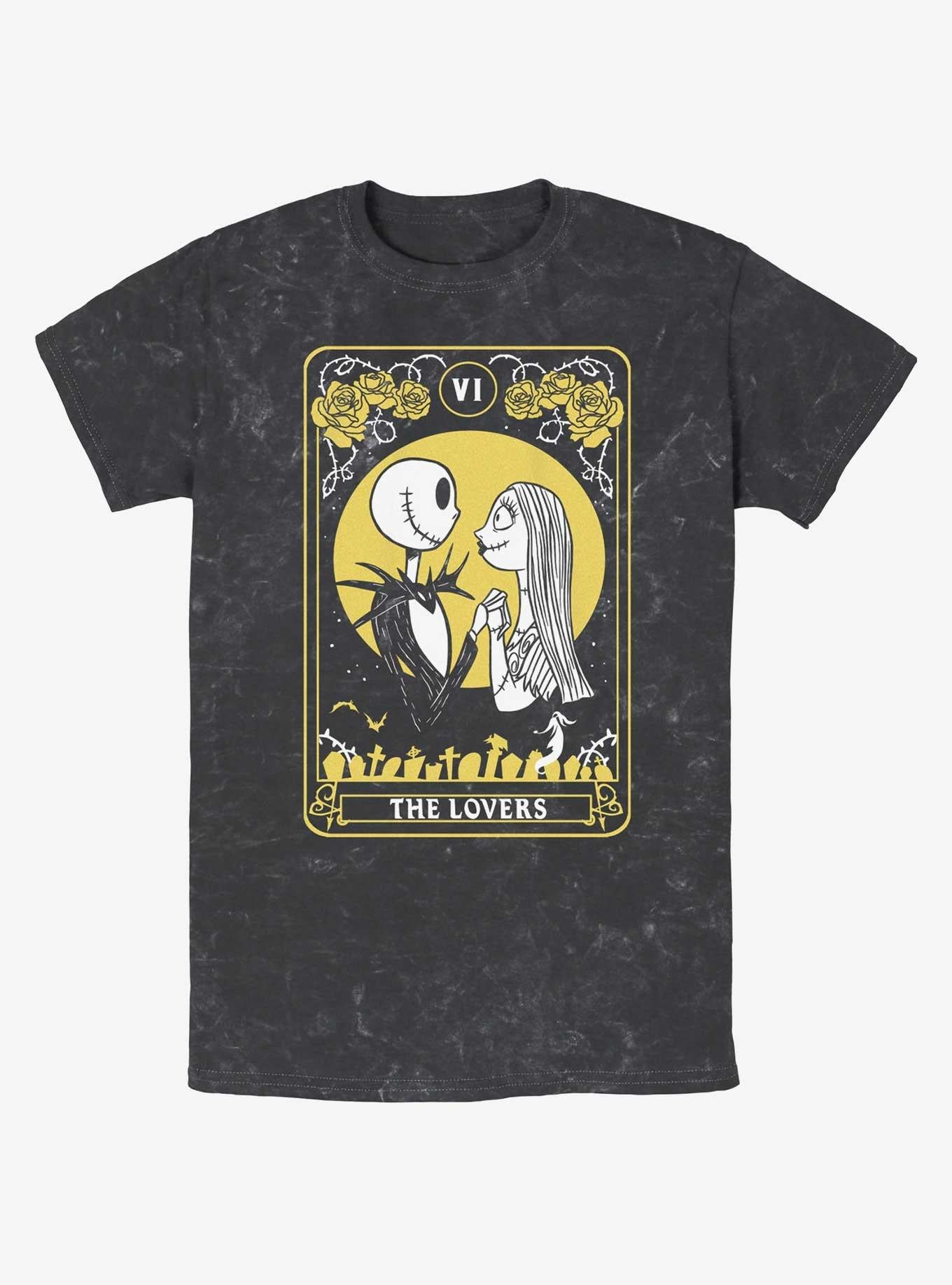 The Nightmare Before Christmas Jack Sally The Lovers Tarot Card Mineral Wash T-Shirt T-Shirt | Trending Design | Must-Have Style