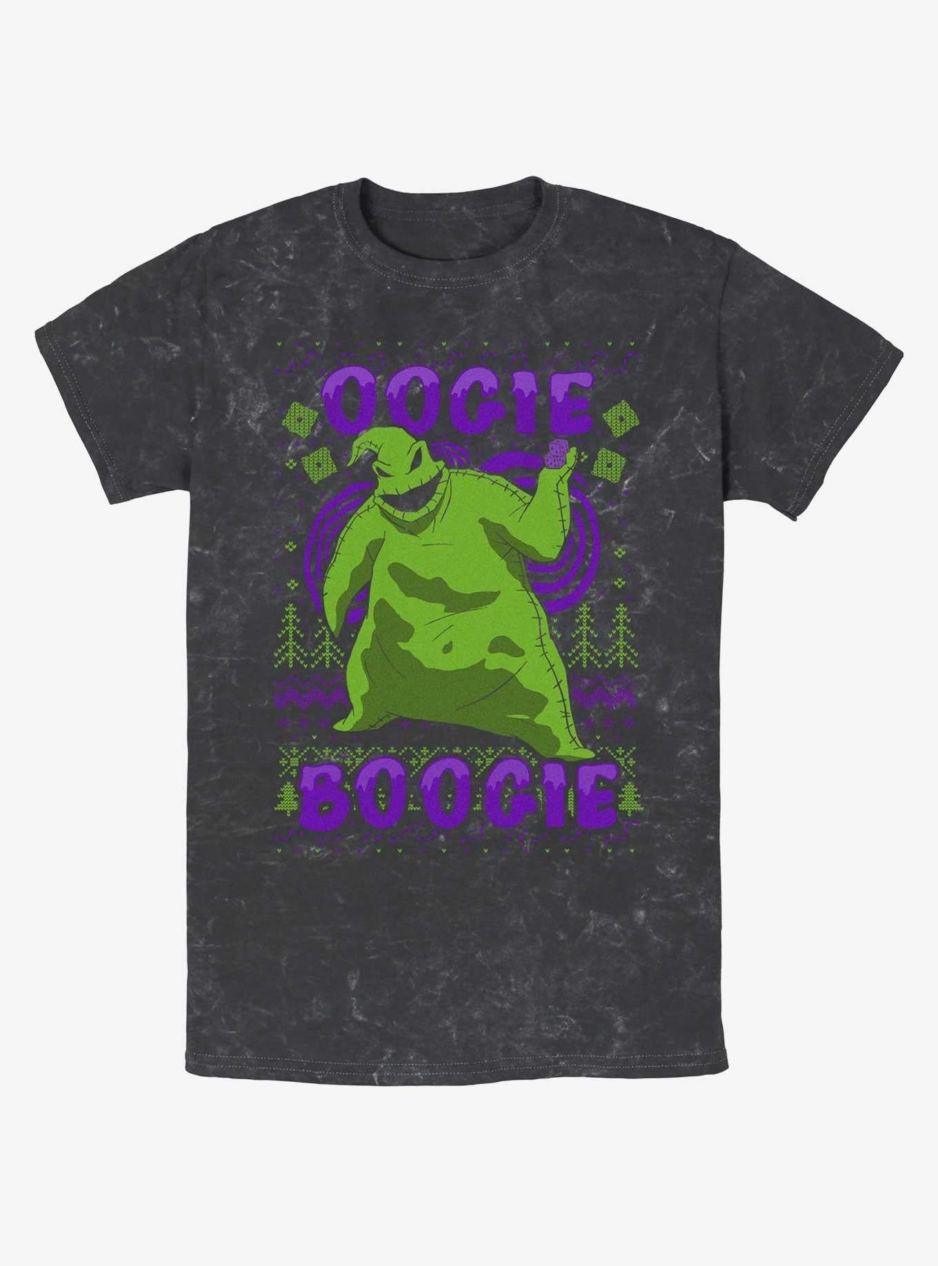 Disney The Nightmare Before Christmas Oogie Boogie Christmas Mineral Wash T-shirt | Trendy Graphic Tee | Casual Unisex T-shirt
