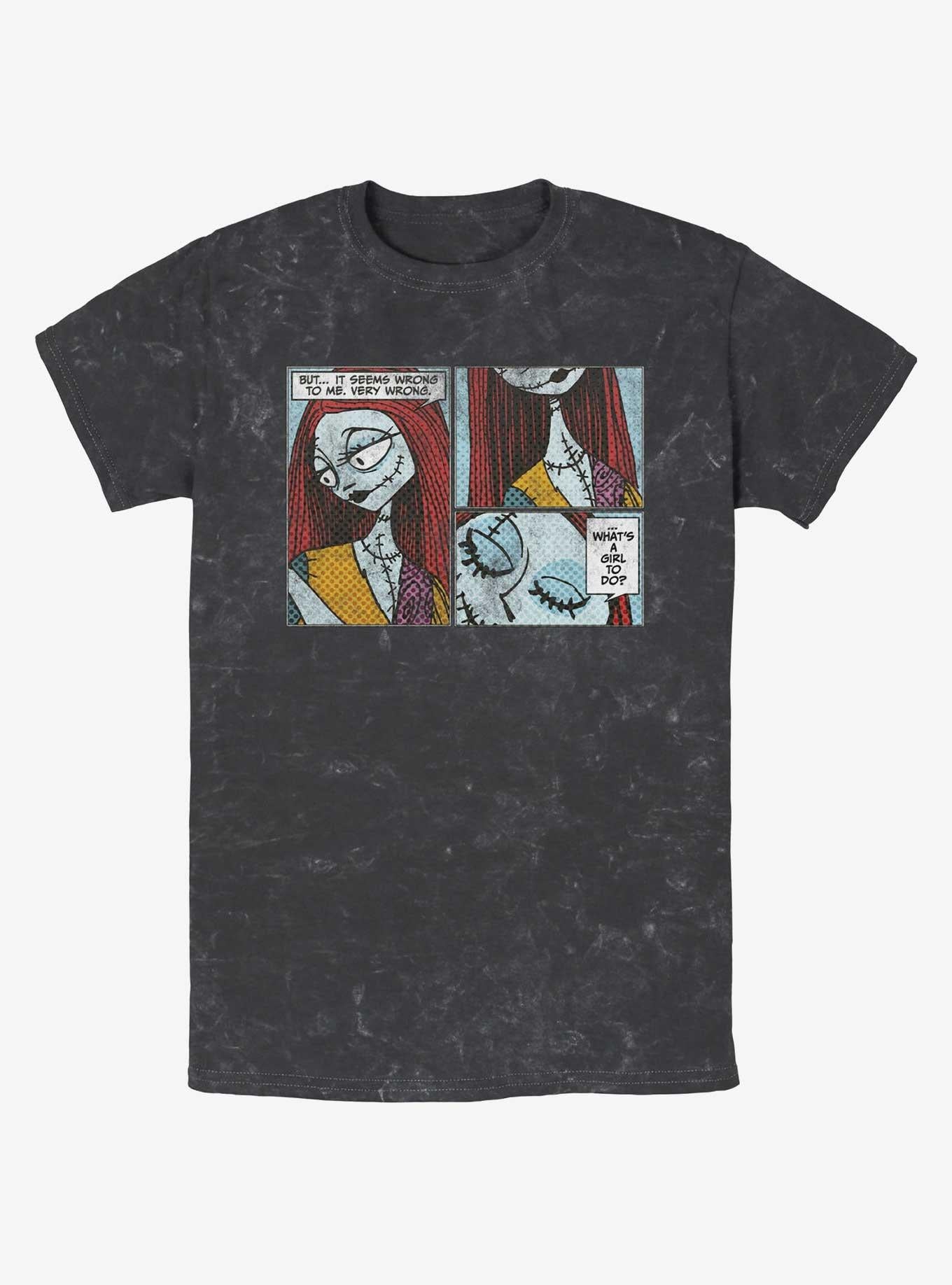 The Nightmare Before Christmas Sally Comic Mineral Wash T-shirt | Trendy Graphic Tee | Casual Unisex T-shirt