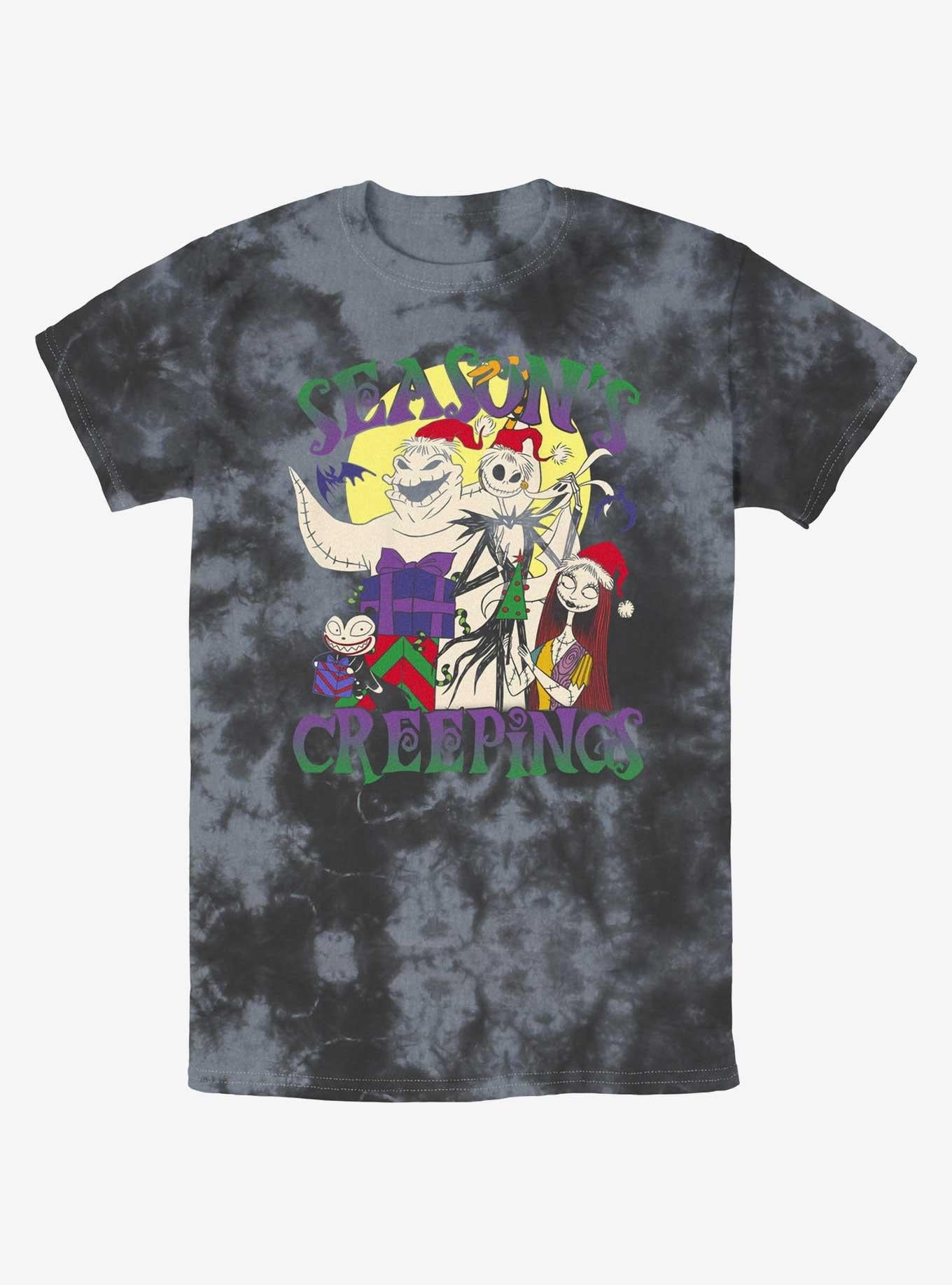 The Nightmare Before Christmas Season's Creepings Oogie Jack & Sally Tie-dye T-shirt | Trendy Graphic Tee | Casual Unisex T-shirt