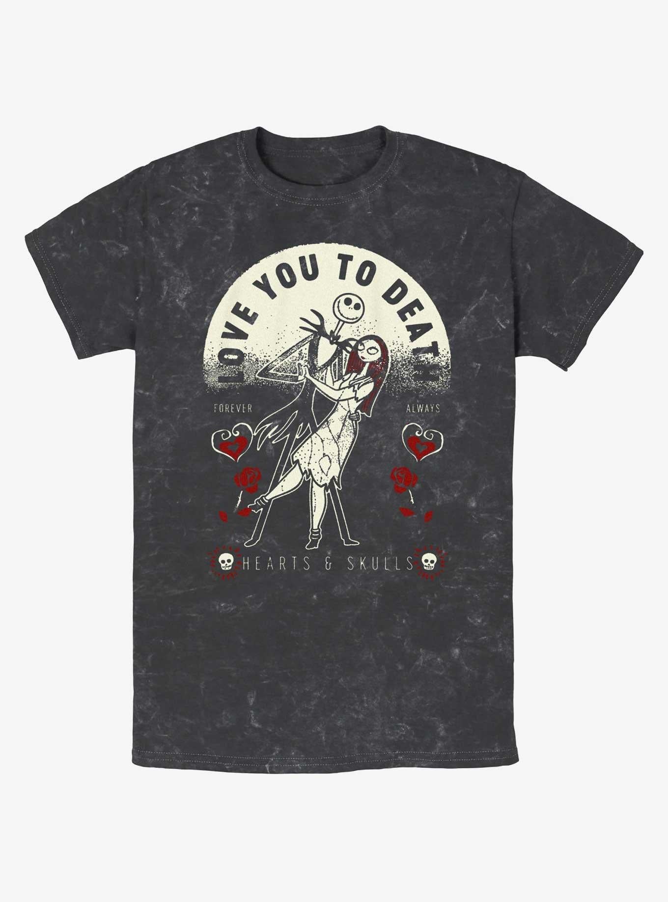 The Nightmare Before Christmas Jack Sally Love You To Death Mineral Wash T-Shirt T-Shirt | Exclusive Edition | Great Gift Idea