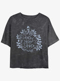 Disney The Nightmare Before Christmas Deadly Night Shade Mineral Wash Girls Crop T-Shirt T-Shirt | High-Quality Print | Great Gift Idea
