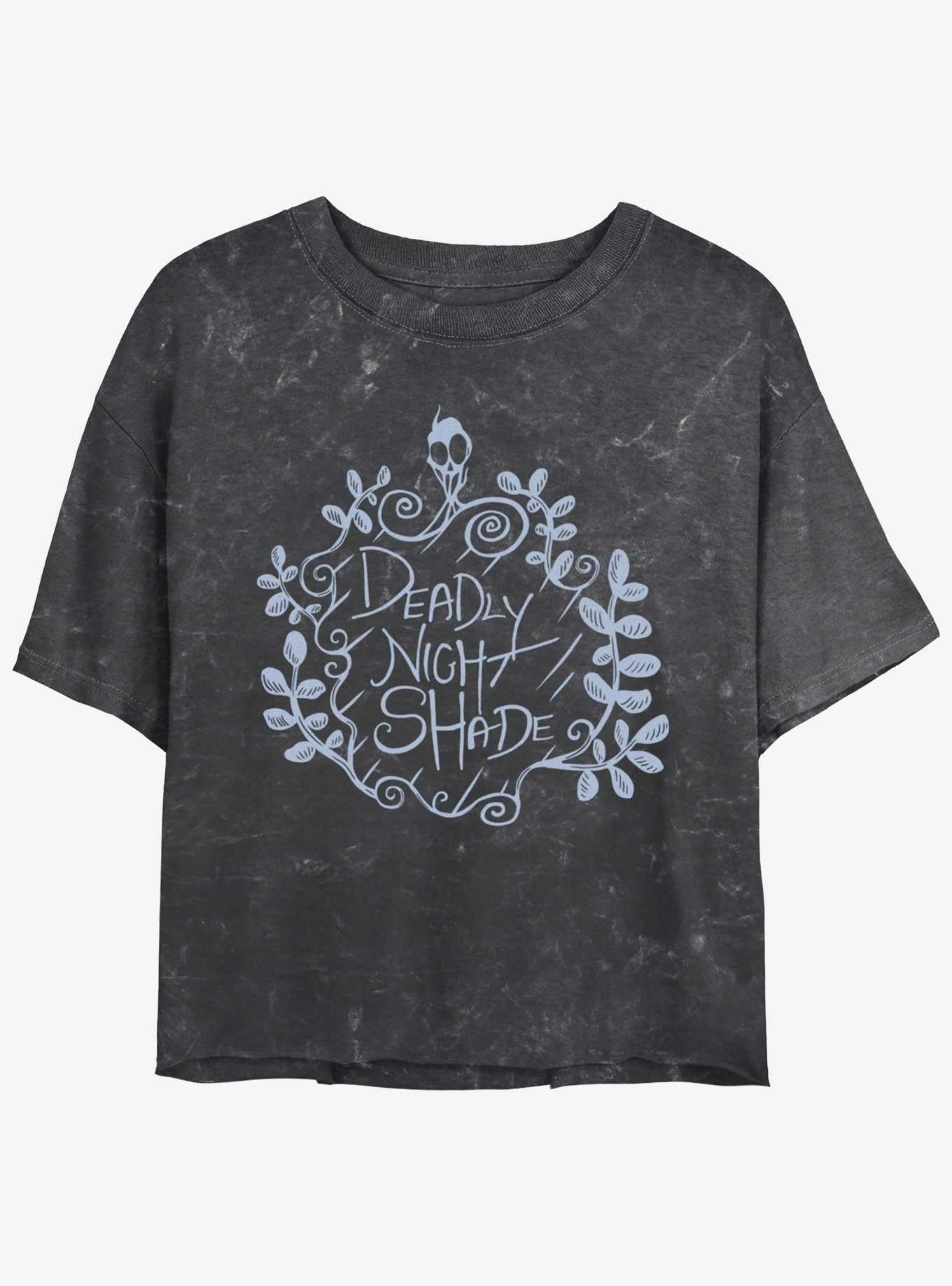 Disney The Nightmare Before Christmas Deadly Night Shade Mineral Wash Girls Crop T-Shirt T-Shirt | High-Quality Print | Great Gift Idea