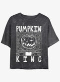 Disney The Nightmare Before Christmas Jack Pumpkin King Mineral Wash Girls Crop T-shirt | Trendy Graphic Tee | Casual Unisex T-shirt