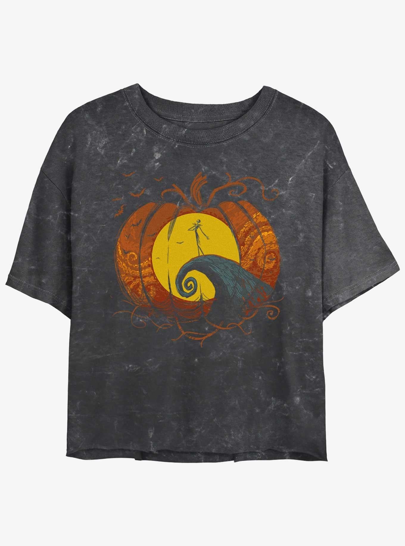 Disney The Nightmare Before Christmas Pumpkin King Lament Mineral Wash Girls Crop T-Shirt T-Shirt | High-Quality Print | Trending Now
