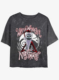 Disney The Nightmare Before Christmas Santa Jack Wonderful Nightmare Mineral Wash Girls Crop T-Shirt