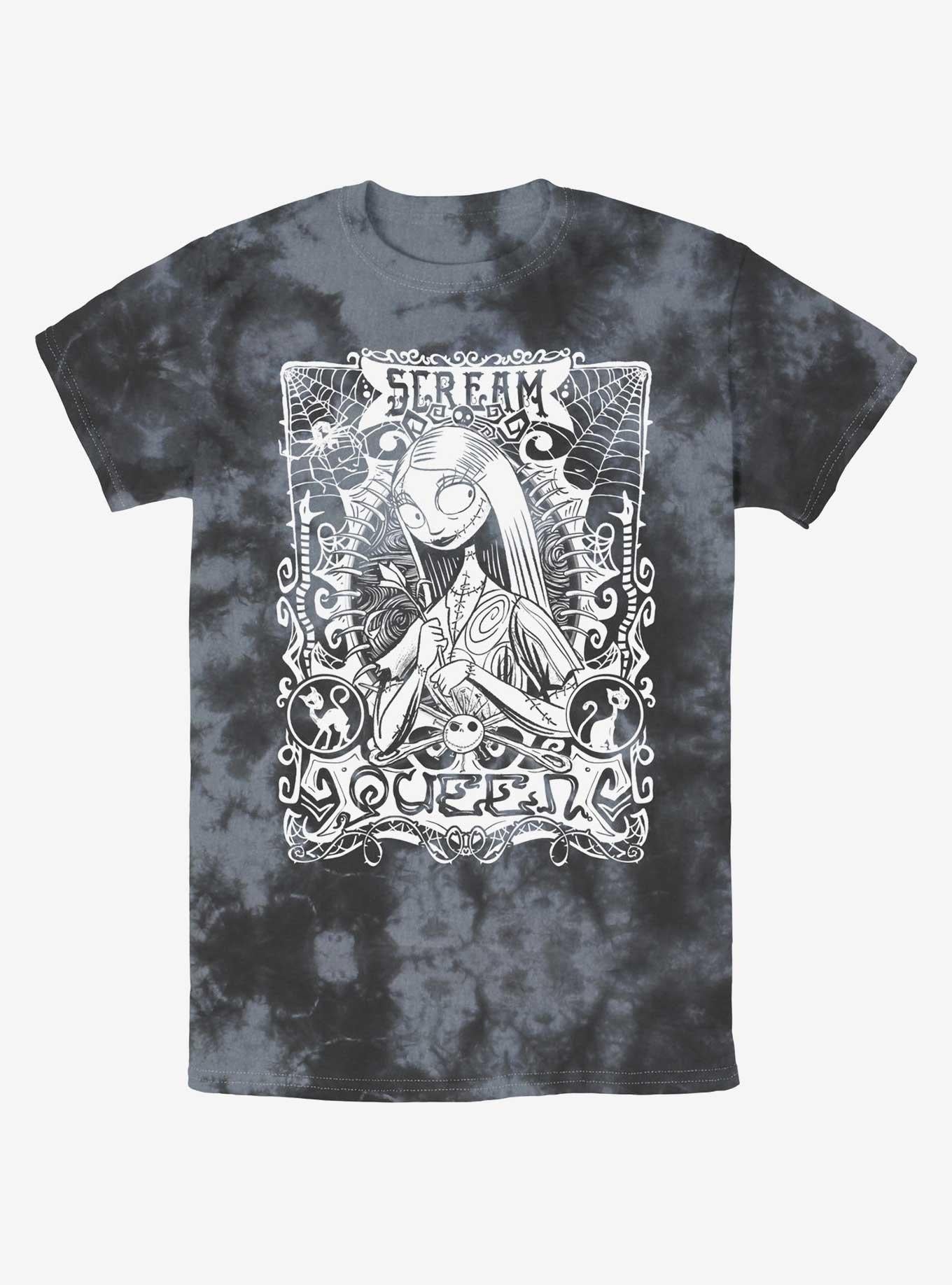 Disney The Nightmare Before Christmas Sally Scream Queen Tie-dye T-shirt | Trendy Graphic Tee | Casual Unisex T-shirt