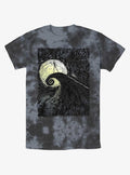 Disney The Nightmare Before Christmas Jack On Spiral Hill Tie-dye T-shirt | Trendy Graphic Tee | Casual Unisex T-shirt