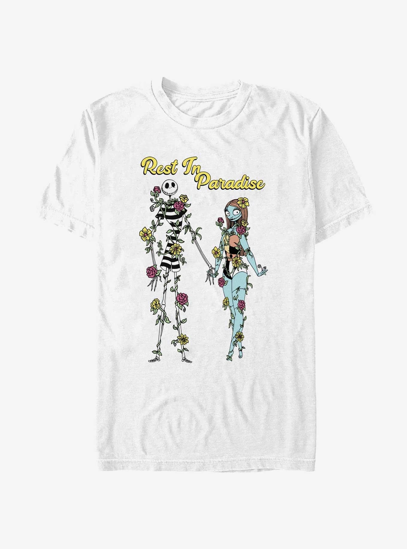 The Nightmare Before Christmas Jack & Sally Rest In Paradise T-shirt | Trendy Graphic Tee | Casual Unisex T-shirt