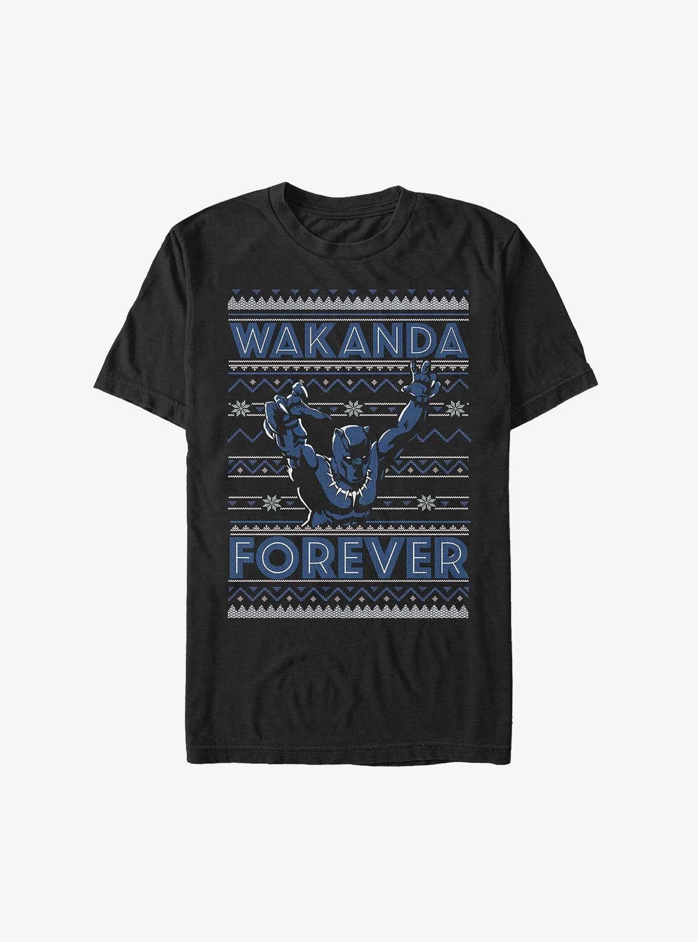 Marvel Black Panther Wakanda Forever Ugly Christmas T-Shirt T-Shirt | Fan Favorite Style | Top Pick For Fans