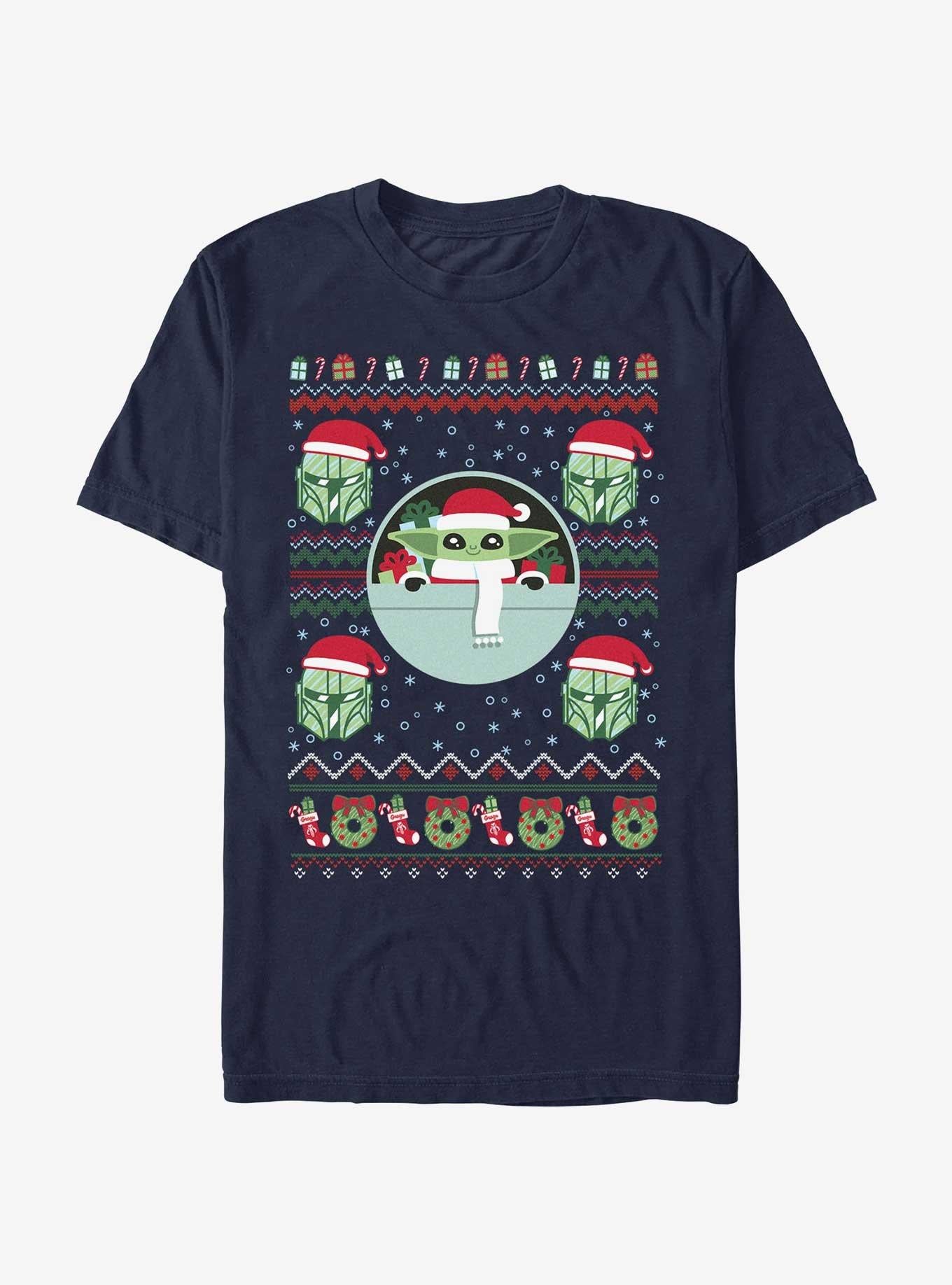Star Wars The Mandalorian Grogu Ugly Christmas T-Shirt T-Shirt | Viral Style | Top Pick For Fans
