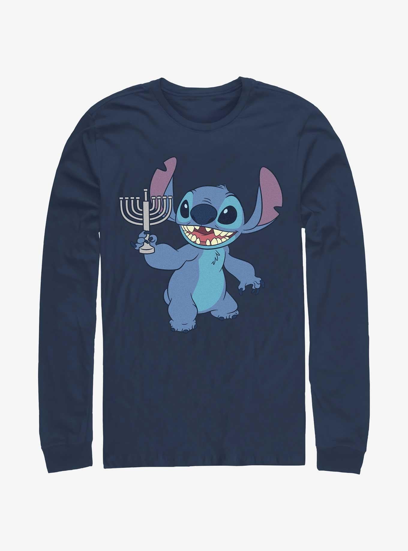 Disney Lilo Stitch Hanukkah Menorah Long-Sleeve T-Shirt T-Shirt | Trending Streetwear Style | Trending Now
