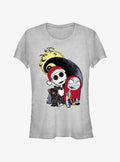 Disney The Nightmare Before Christmas Santa Jack And Sally Girls T-shirt | Trendy Graphic Tee | Casual Unisex T-shirt