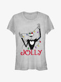 Disney The Nightmare Before Christmas Jack Jolly Lights Girls T-shirt | Trendy Graphic Tee | Casual Unisex T-shirt