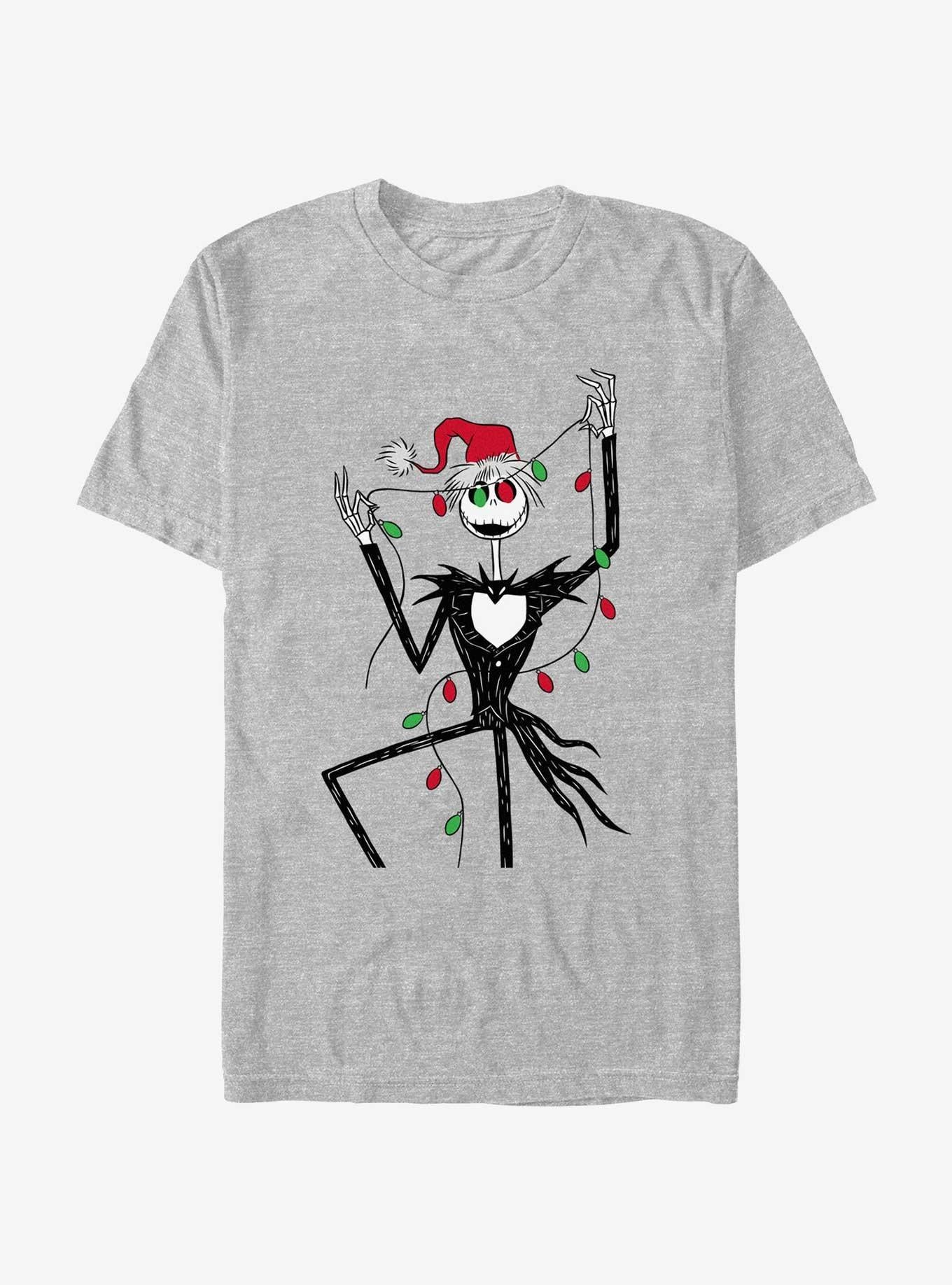 The Nightmare Before Christmas Santa Jack Christmas Lights T-shirt | Trendy Graphic Tee | Casual Unisex T-shirt