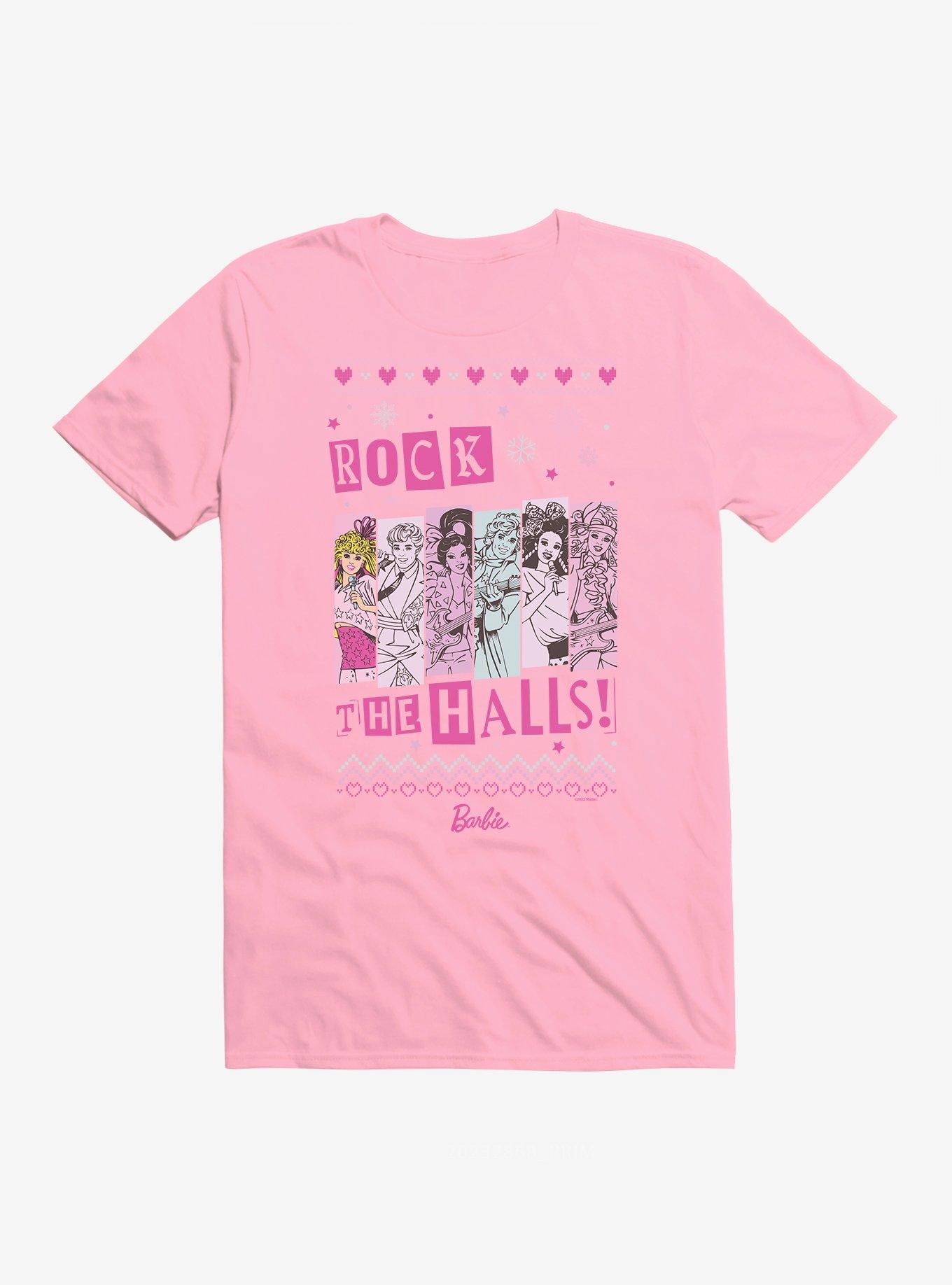 Barbie Rock The Halls Ugly Christmas Pattern T-Shirt T-Shirt | Streetwear Vibe | High Demand Item