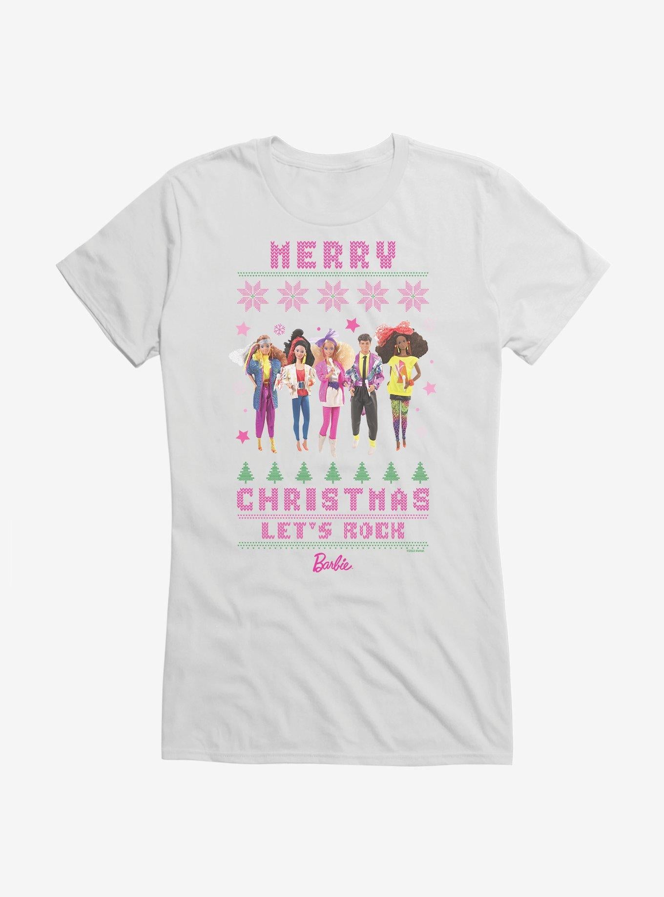 Barbie Merry Christmas Let's Rock Ugly Christmas Pattern Girls T-Shirt T-Shirt | Premium Graphic | Trending Now