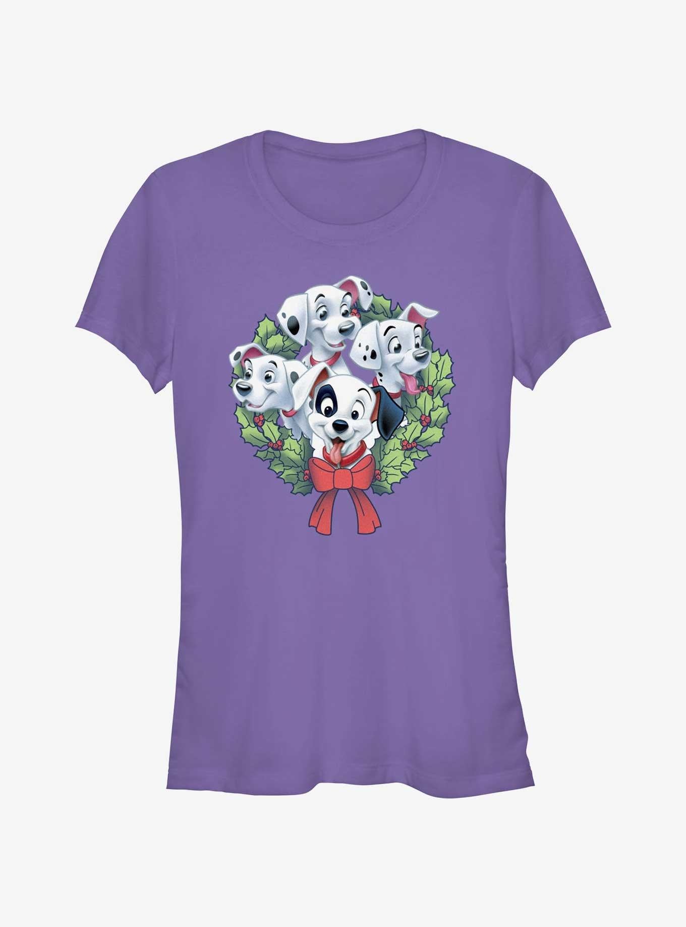 Disney 101 Dalmatians Puppy Christmas Wreath Girls T-Shirt