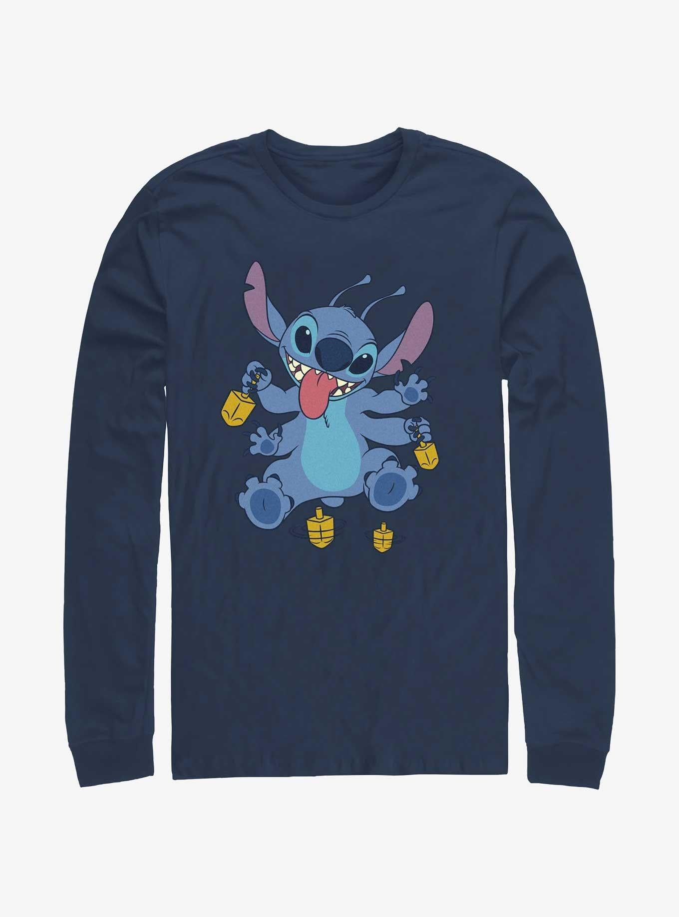 Disney Lilo Stitch Hanukkah Spinning Dreidels Long-Sleeve T-Shirt T-Shirt | Top Trending Artwork | Perfect For Daily Wear