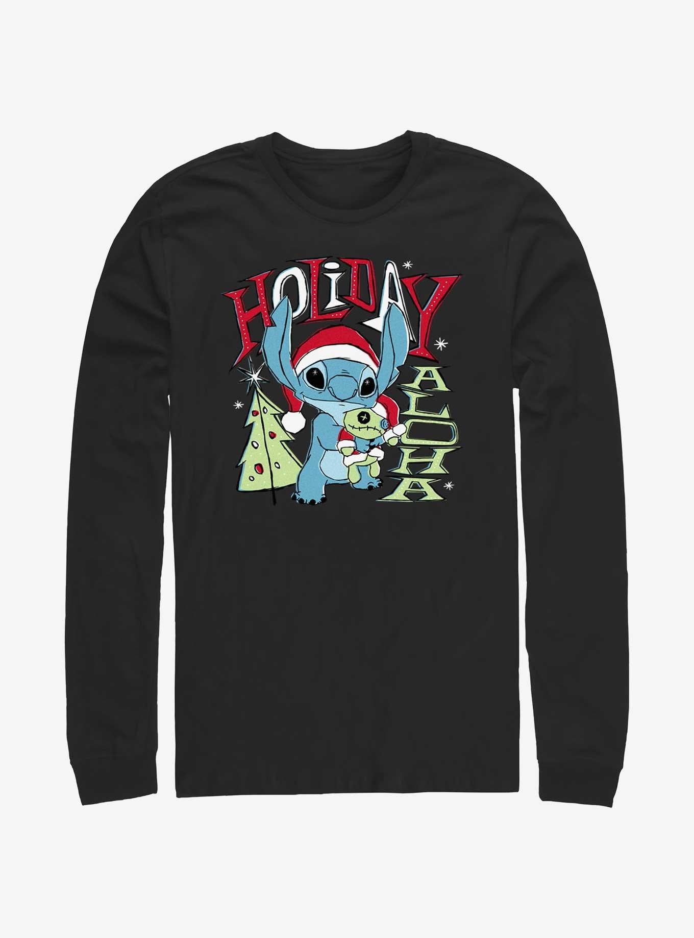 Disney Lilo Stitch Holiday Aloha Long-Sleeve T-Shirt T-Shirt | Trending Design | Great Gift Idea