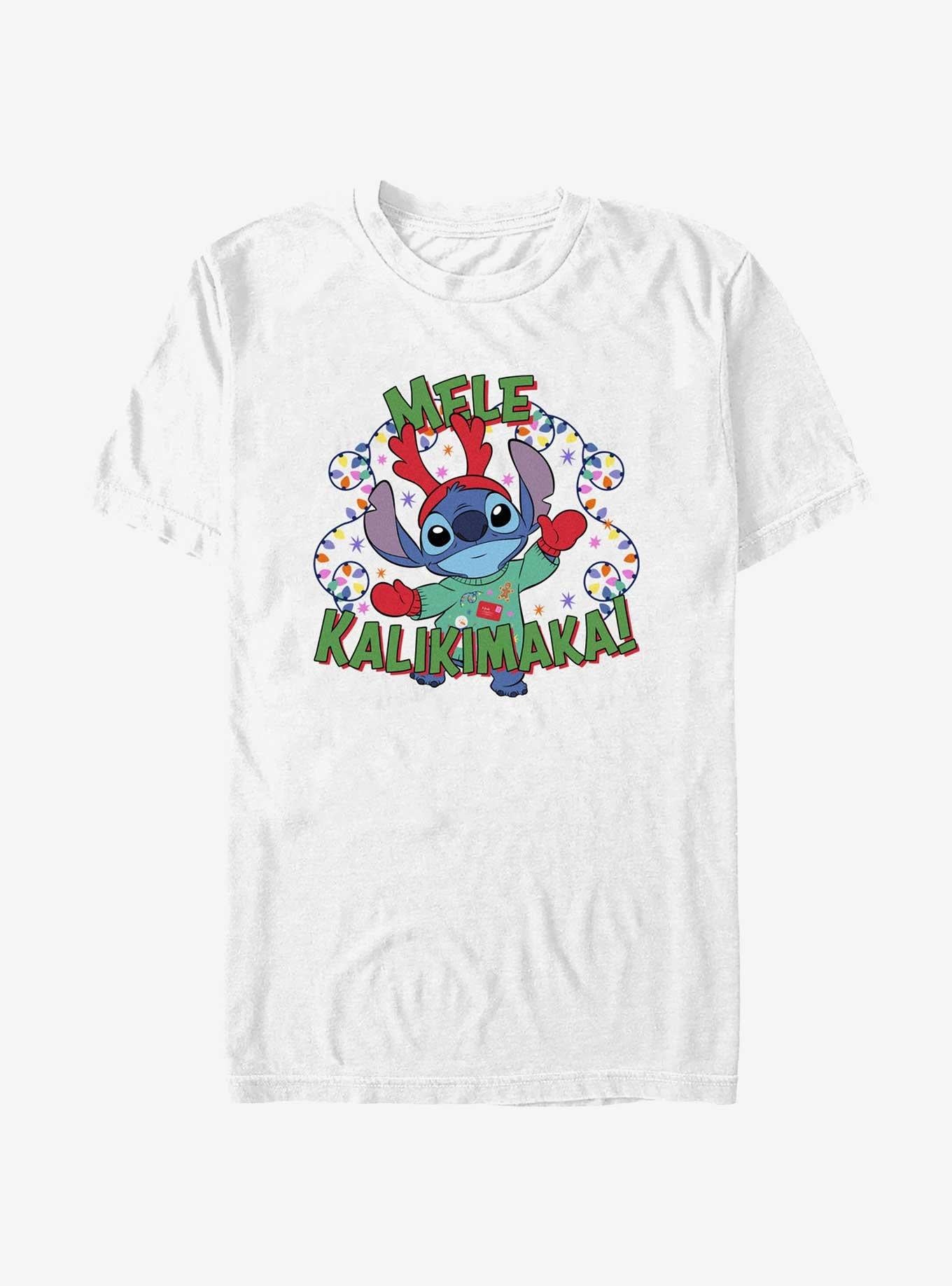 Disney Lilo Stitch Mele Kalikimaka Merry Christmas in Hawaiian T-Shirt T-Shirt | High-Quality Print | Great Gift Idea