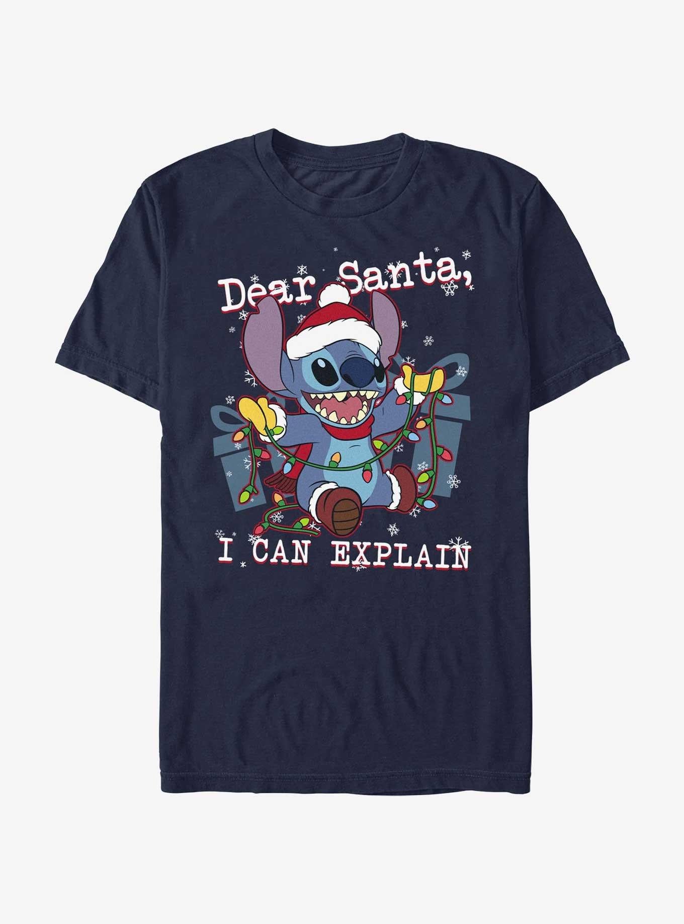 Disney Lilo Stitch Dear Santa I Can Explain Extra Soft T-Shirt T-Shirt | Viral Style | Top Pick For Fans