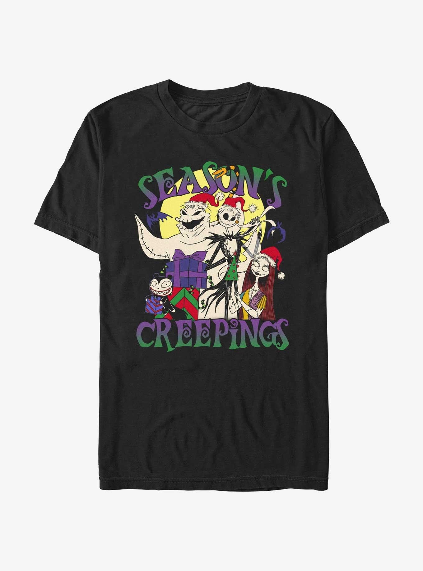 The Nightmare Before Christmas Season's Creepings Oogie Jack & Sally Extra Soft T-shirt | Trendy Graphic Tee | Casual Unisex T-shirt