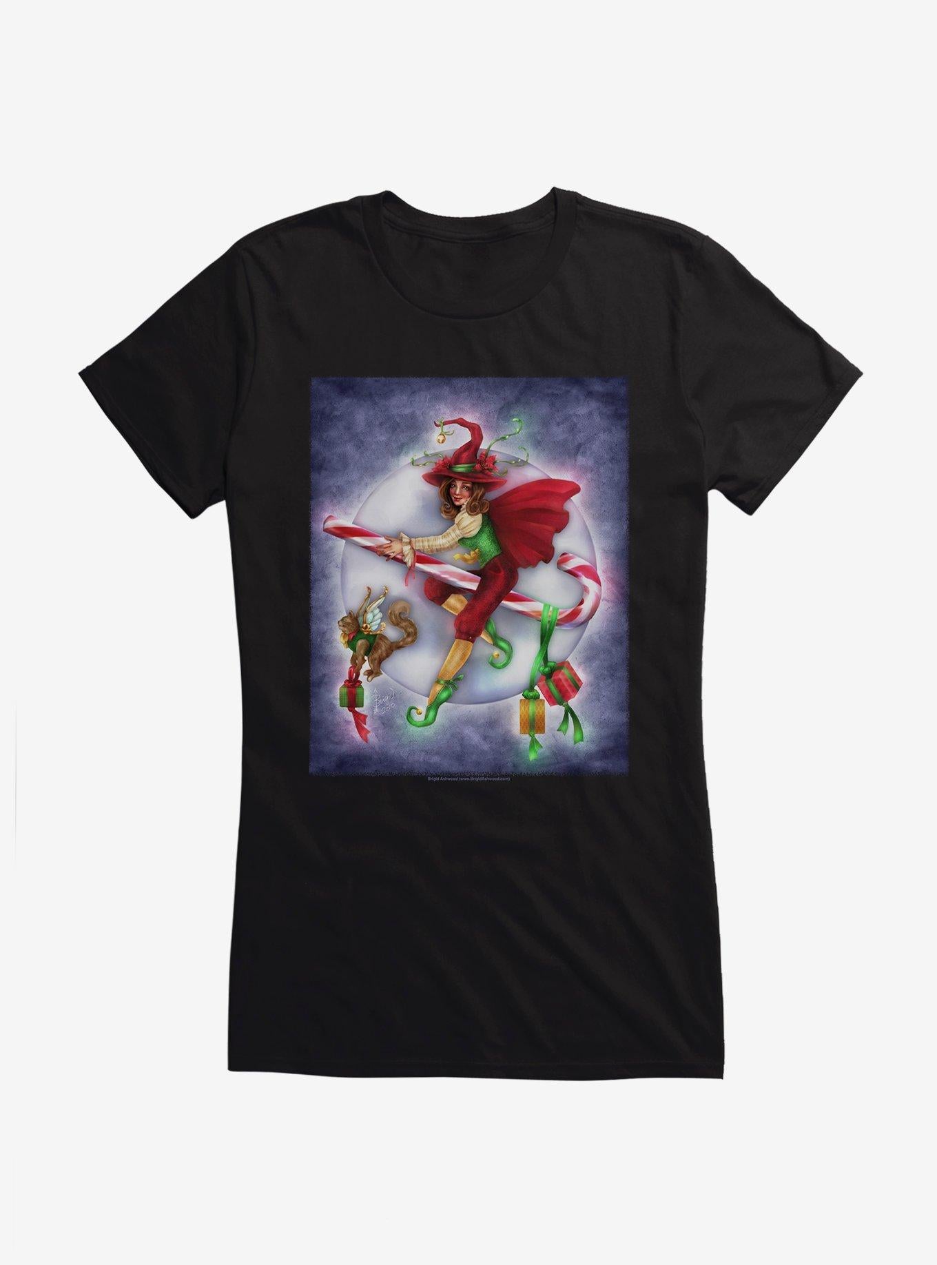 Christmas Witch Girls T-Shirt by Brigid Ashwood T-Shirt | Trending Design | High Demand Item