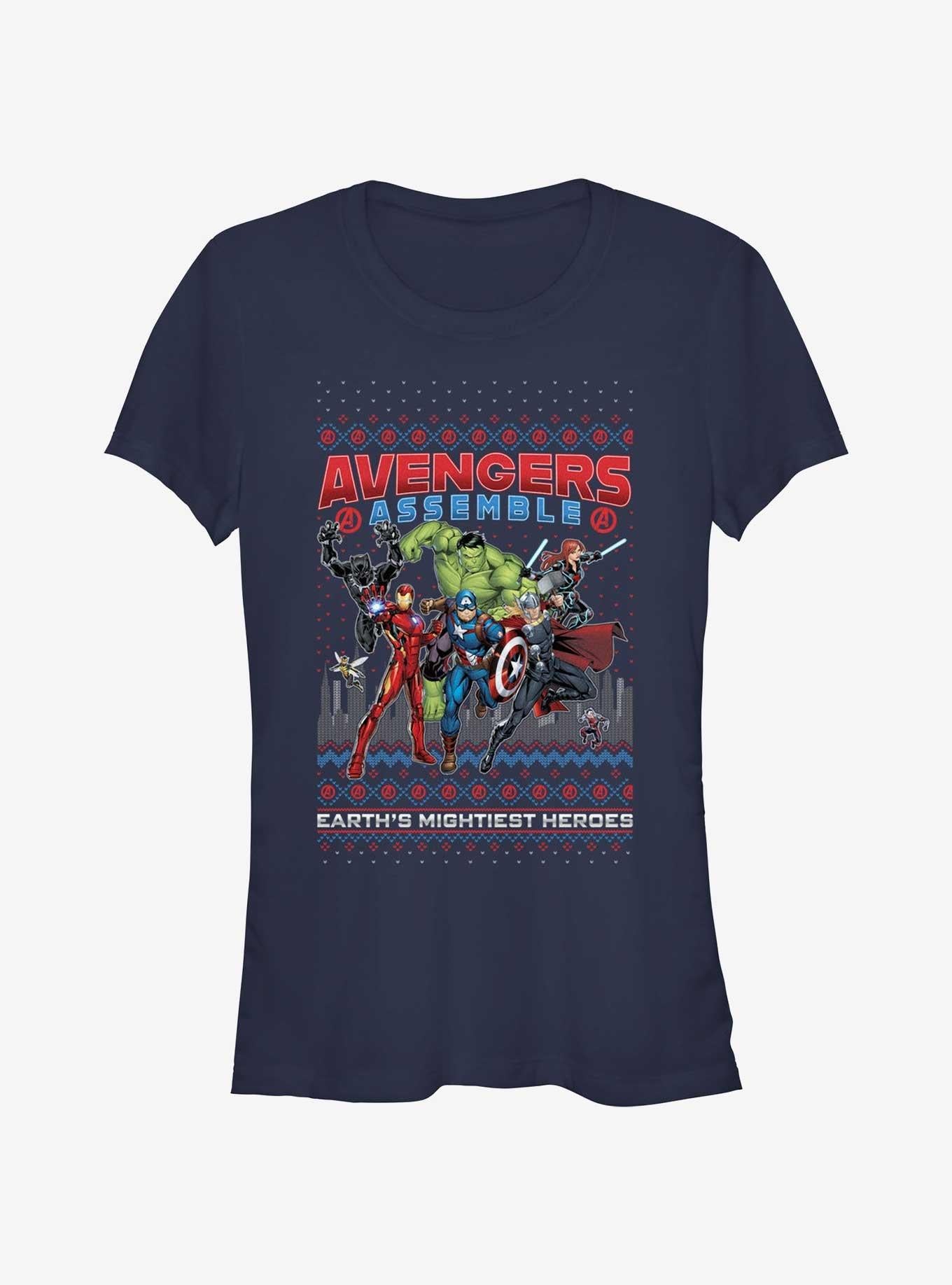 Marvel Avengers Assemble Ugly Christmas Girls T-Shirt T-Shirt | Premium Graphic | Must-Have Style