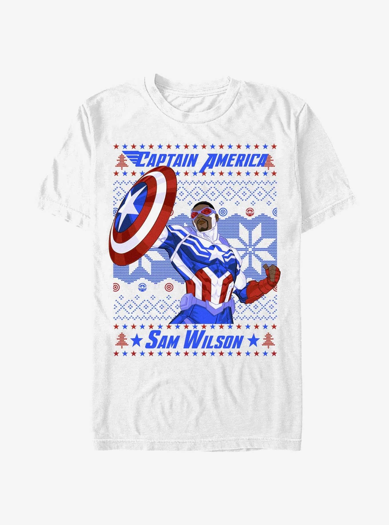 Marvel Captain America Sam Wilson Ugly Christmas T-Shirt T-Shirt | Premium Graphic | Top Pick For Fans