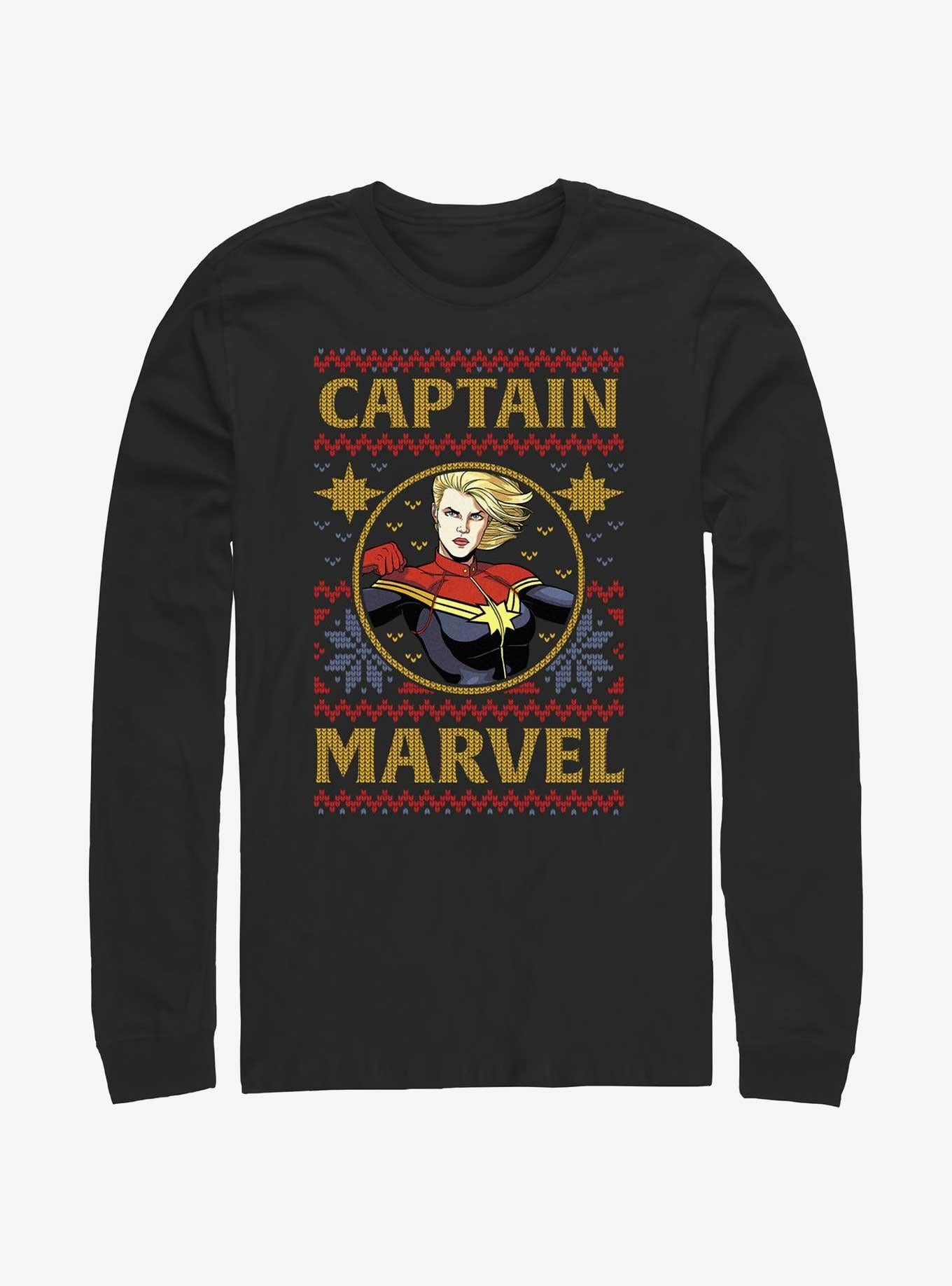 Marvel Captain Marvel Ugly Christmas Long-Sleeve T-Shirt T-Shirt | Premium Graphic | High Demand Item