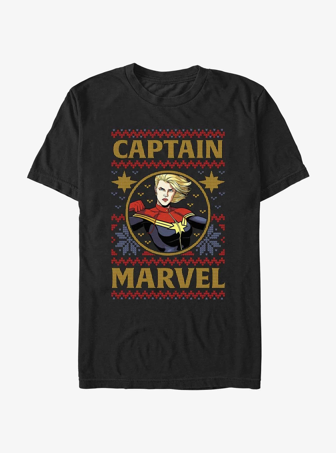 Marvel Captain Marvel Ugly Christmas T-Shirt T-Shirt | Bold Graphic Edition | High Demand Item