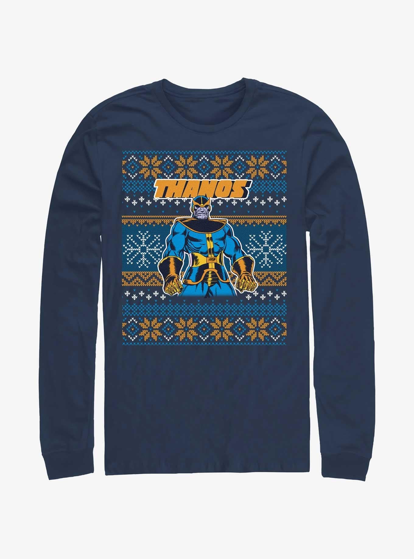 Marvel Thanos Ugly Christmas Long-Sleeve T-Shirt T-Shirt | Streetwear Vibe | Trending Now