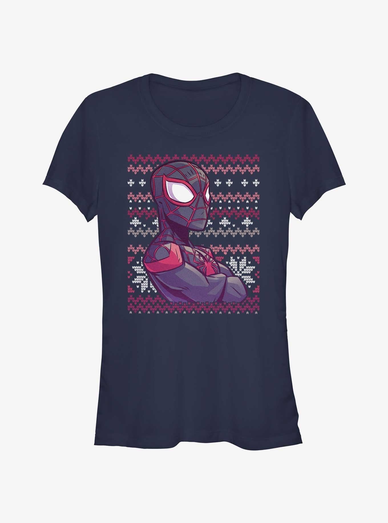 Marvel Spider-Man Miles Morales Ugly Christmas Girls T-Shirt T-Shirt | High-Quality Print | Great Gift Idea