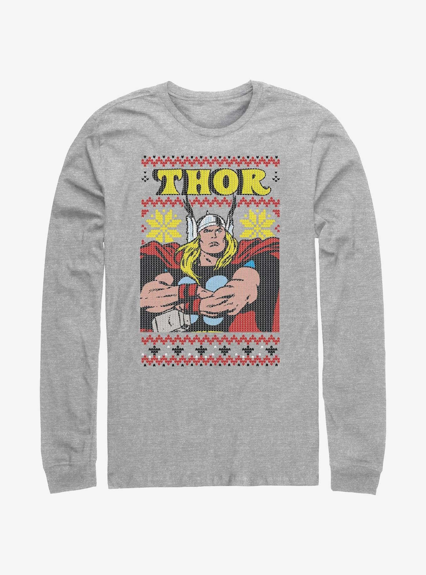 Marvel Thor Asgardian Ugly Christmas Long-Sleeve T-Shirt T-Shirt | Exclusive Edition | Great Gift Idea