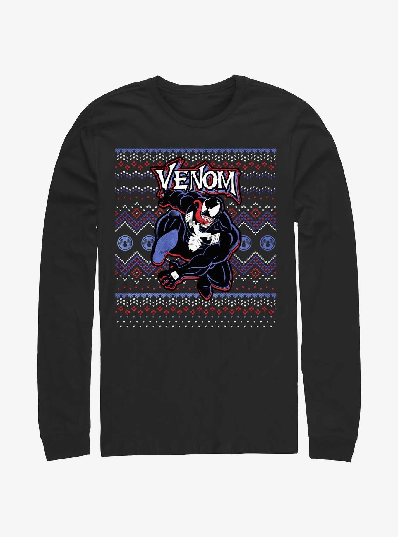 Marvel Venom Venomous Ugly Christmas Long-Sleeve T-Shirt T-Shirt | Best-Selling Artwork | Must-Have Style
