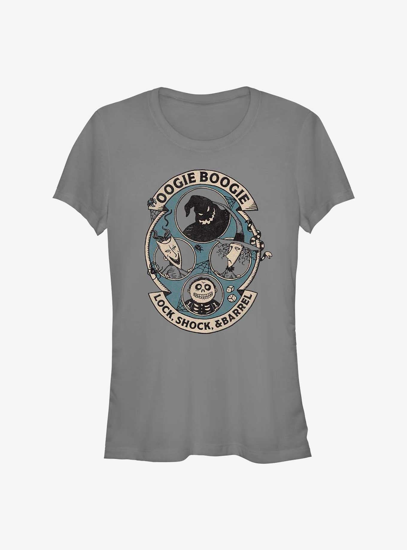 Disney The Nightmare Before Christmas Oogie Boogie And Lock Shock & Barrel Girls T-shirt | Trendy Graphic Tee | Casual Unisex T-shirt