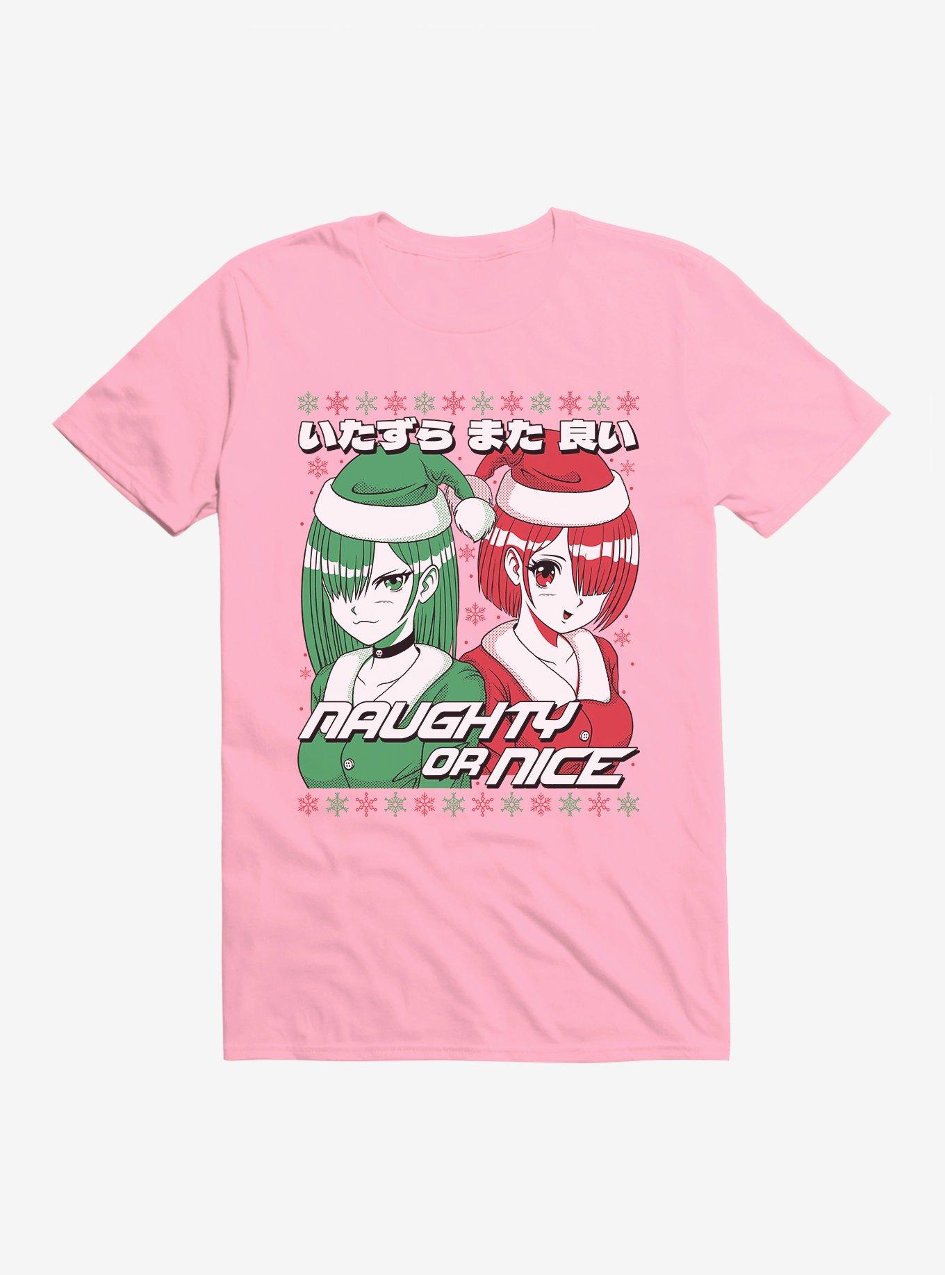 Christmas Anime Naughty Or Nice T-Shirt T-Shirt | Premium Graphic | Perfect For Daily Wear
