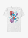 Disney Lilo Stitch Candy Hearts Valentine Stitch Extra Soft T-Shirt T-Shirt | Exclusive Art Design | Perfect For Daily Wear