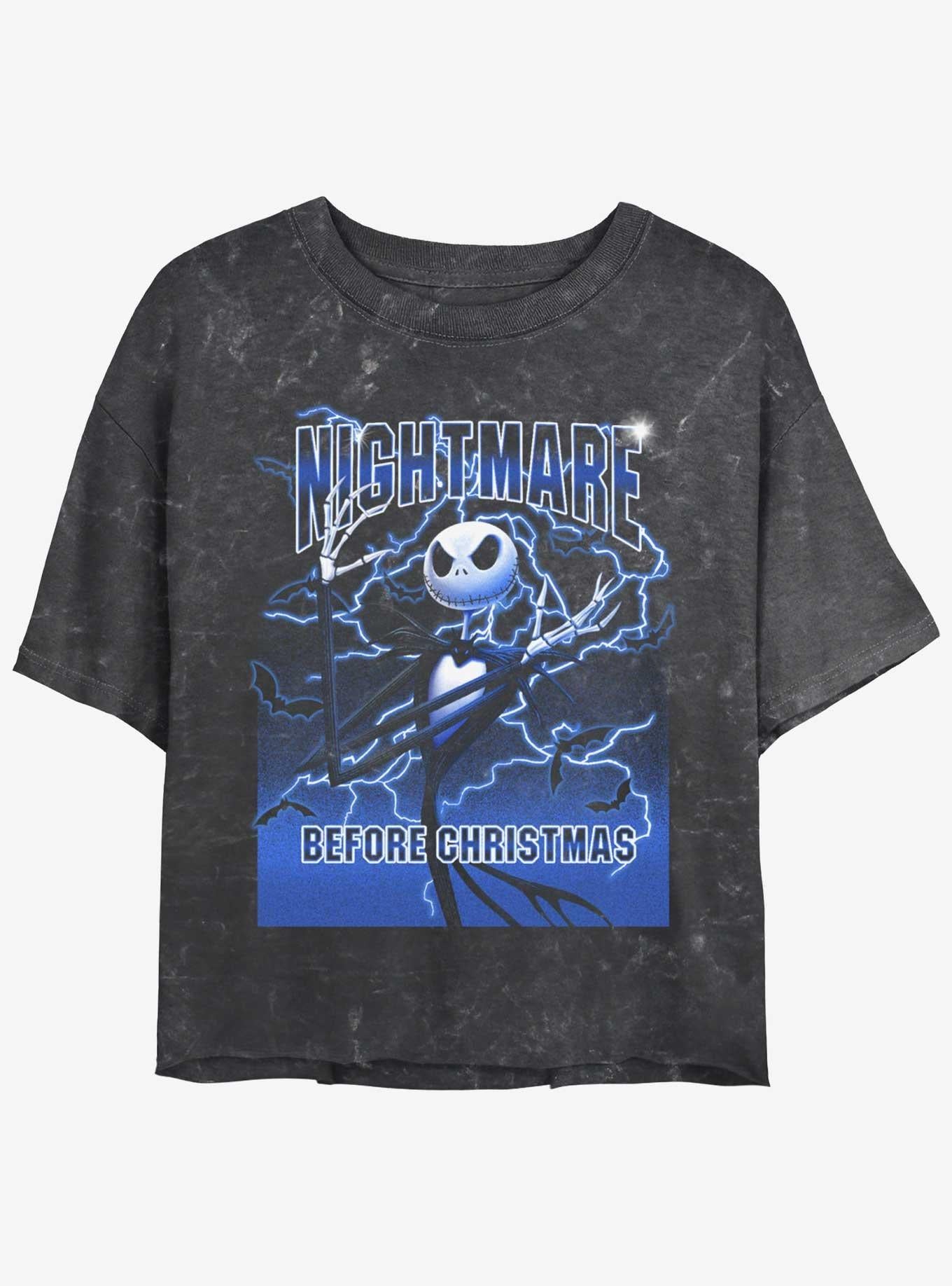 Disney The Nightmare Before Christmas Electric Jack Mineral Wash Girls Crop T-Shirt T-Shirt | Streetwear Vibe | High Demand Item
