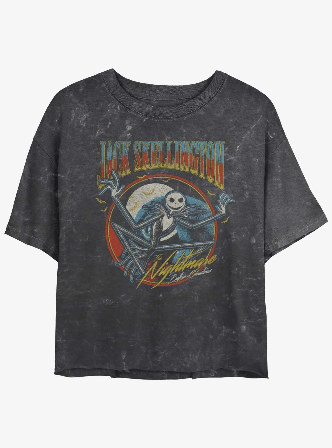 Disney The Nightmare Before Christmas Jack Skellington Badge Mineral Wash Girls Crop T-Shirt T-Shirt | Best-Selling Artwork | Trending Now