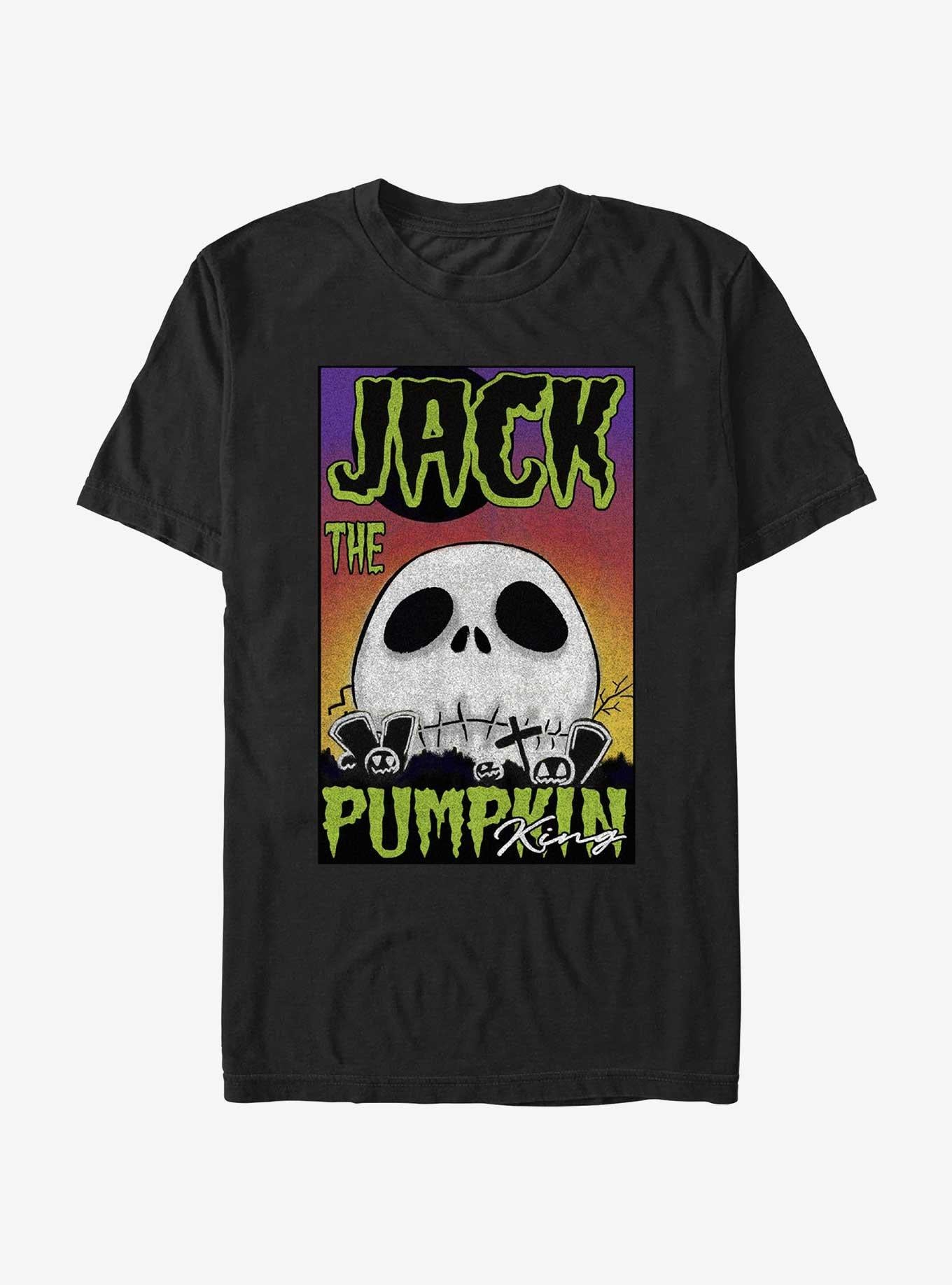 Disney The Nightmare Before Christmas Jack The Pumpkin King Skull Poster T-shirt | Trendy Graphic Tee | Casual Unisex T-shirt