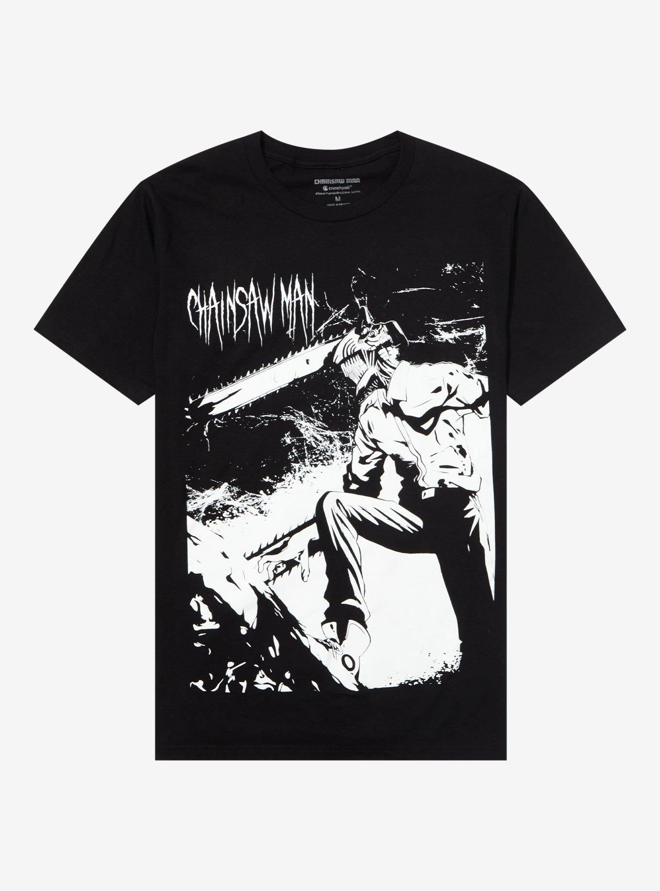 Chainsaw Man Jumbo Denji Black White T Shirt