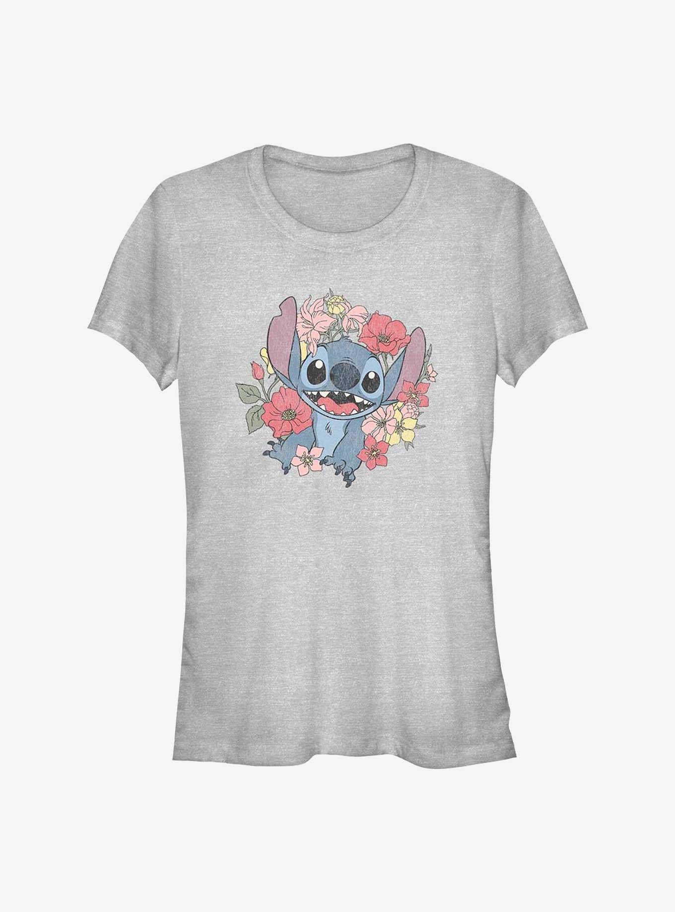 Disney Lilo Stitch Floral Stitch Girls T-Shirt T-Shirt | Trending Streetwear Style | Must-Have Style