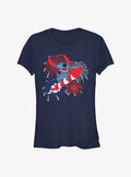 Disney Lilo Stitch Riding Fireworks Girls T-Shirt T-Shirt | Aesthetic Graphic | Perfect For Daily Wear
