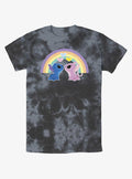 Disney Lilo Stitch Angel Stitch Love Under The Rainbow Tie-Dye T-Shirt T-Shirt | Vintage Graphic Vibe | High Demand Item