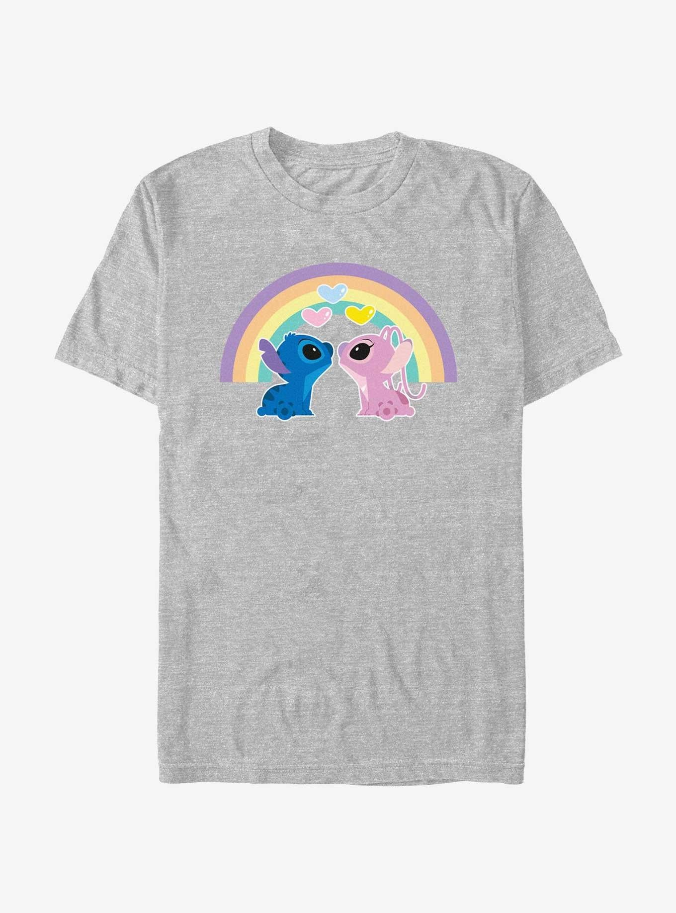 Disney Lilo Stitch Angel Stitch Love Under The Rainbow T-Shirt T-Shirt | Bold Graphic Edition | Top Pick For Fans