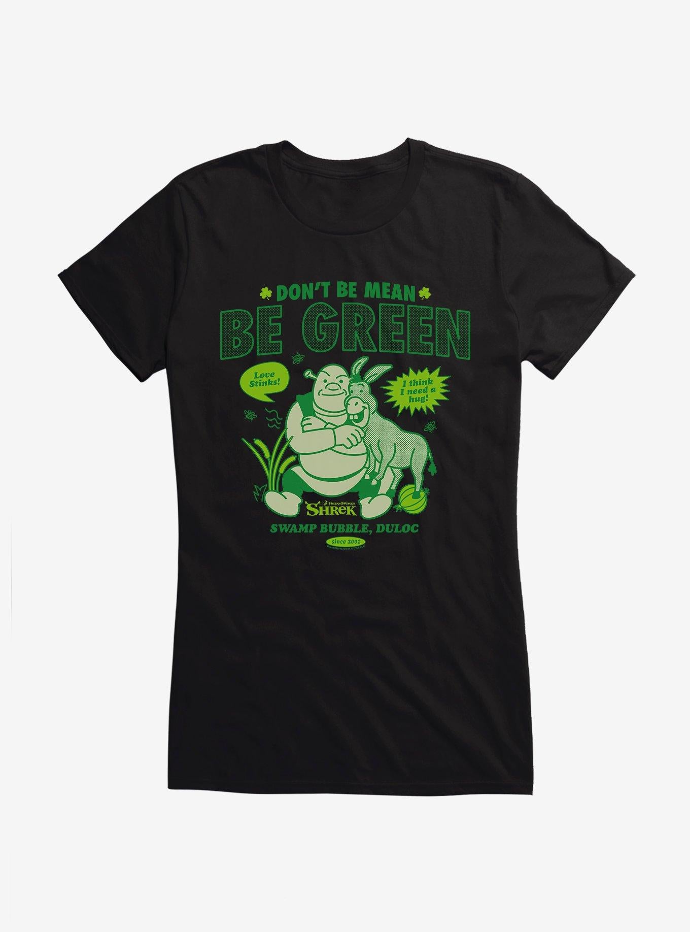 Shrek Don't Be Mean Be Green Girls T-Shirt | Premium Unisex T-Shirt, Trending Graphic Tee