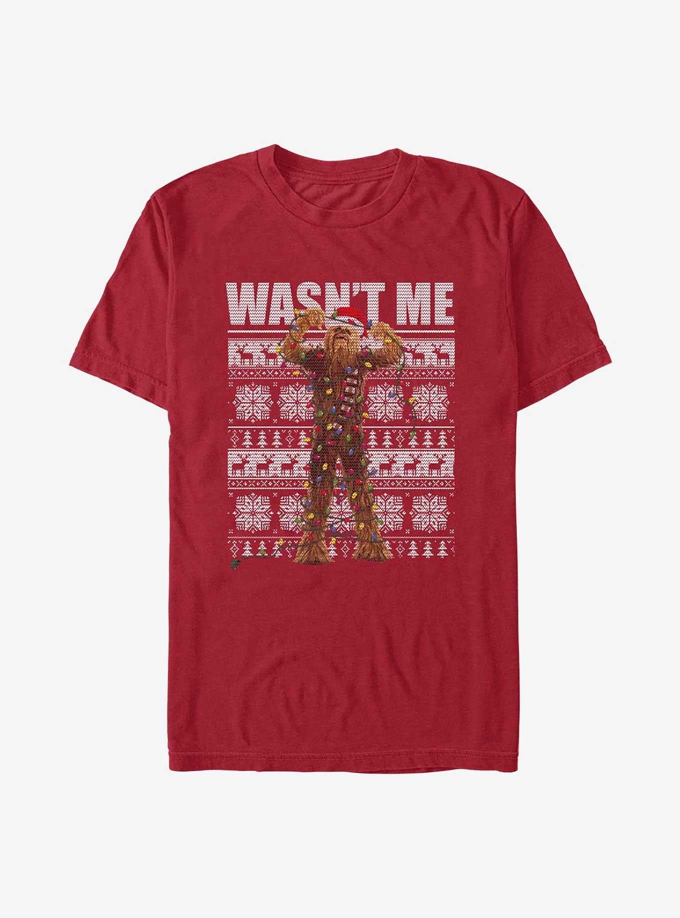 Star Wars Chewie Tangled Lights Ugly Christmas T-Shirt T-Shirt | Fan Favorite Style | Trending Now